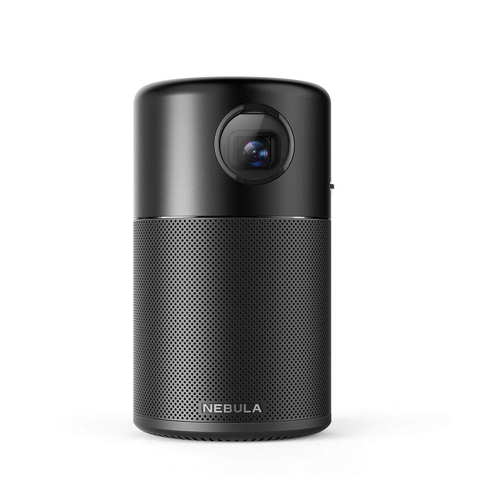 Anker Nebula Capsule Smart Wi-Fi Mini Projector, Black, 100 ANSI Lumen, Portable, 360° Speaker, Movie Projector, 100 Inch Picture, 4-Hour Video Playtime - $259.99