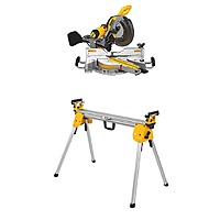 15 Amp Corded 12 in. Double Bevel Sliding Compound Miter Saw w/Blade Wrench, Material Clamp & Compact Miter Saw Stand $449