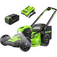 Greenworks 40V 21" Brushless Cordless (Self-Propelled) Lawn Mower (LED Headlight + Aluminum Handles), 5.0Ah Battery and Charger Included (75+ Compatible Tools) - $359.99