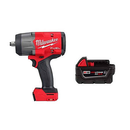 Milwaukee M18 FUEL 18V Lithium-Ion Brushless Cordless 1/2 in. Impact Wrench with Friction Ring w/XC Resistant 5.0 Ah Battery 2967-20-48-11-1850R - $219