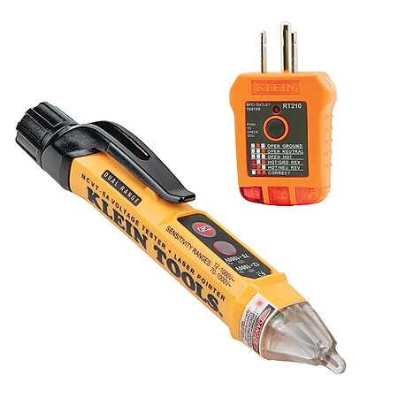 Klein Tools NCVT and GFCI Receptacle Tester Specialty Meter 1000-Volt NCVT5KIT at Lowes.com $14.99