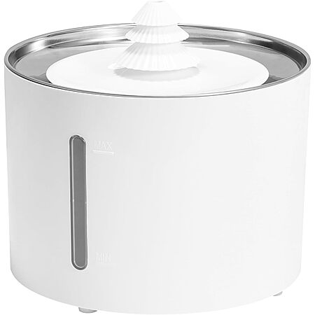 3L Amazon Basics Pet Water Fountain w/ Stainless Steel Top and 3 Filters (White) $9.99 + Free Shipping w/ Prime