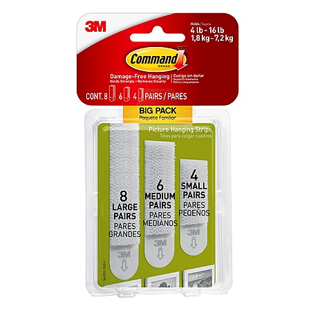 18-Pair Command Picture Hanging Strips (Variety Pack) $6