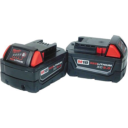 Today 3/29 Only Woot! Appsclusive 2-Pack Milwaukee M18 REDLITHIUM XC 5.0 Ah Lithium-Ion Extended Capacity Battery 48-11-1852 + Free Shipping w/ Prime $85.98