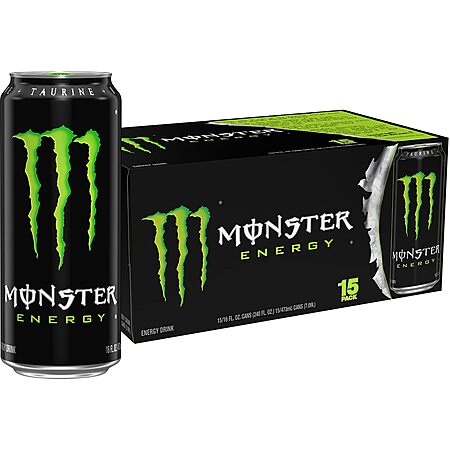 [S&S] $17.49*: 15-Pack 16-Oz Monster Energy Drink (Original) at Amazon