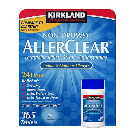 Costco Kirkland Signature Non-Drowsy AllerClear Antihistamine 10 mg., 365 Tablets 5 pack for $12.45. Buy 5 or More Qualifying Pharmacy Items, Get $30 OFF,