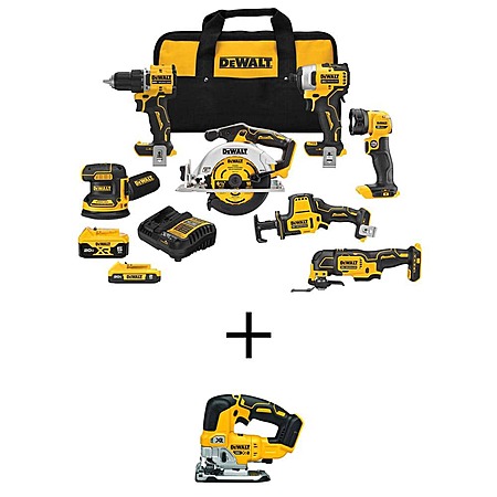 DEWALT 20V MAX Lithium-Ion Cordless 7-Tool Kit w/ 2Ah + 5Ah Battery $349 + Free Shipping