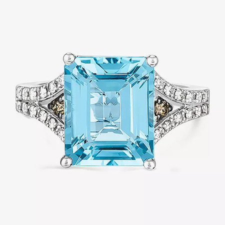 Genuine Swiss Blue Topaz Diamond Ring $845