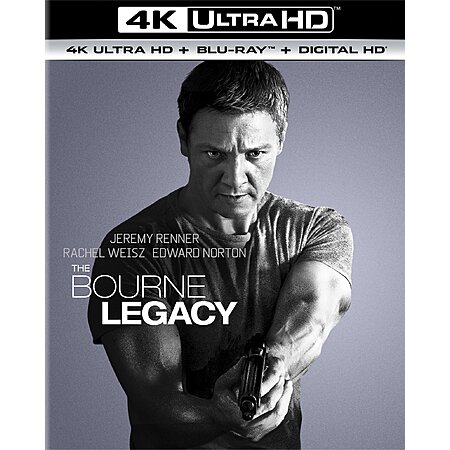 The Bourne Legacy 4K + Blu Ray + Digital $12.80 Amazom