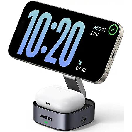 UGREEN MagFlow 25W 2-in-1 Magnetic Wireless Charging Station (Black)