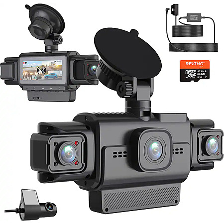 Rexing - R4-RD Dash Cam All-Around 1080p, Built-in 360° Motion Parking Monitor, GPS, App Control - Black $209.99 Bestbuy.com