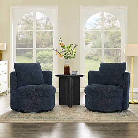 Thomasville Davos Swivel Chairs, 2-pack, Dark Blue $379.99 free shipping Costco.com