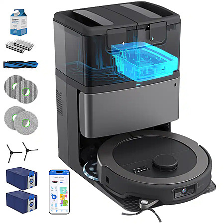 bObsweep - Maxim All-in-One Robot Vacuum & Mop, 22000 Pa Suction, Odor-Filter AutoWash/Dry/Empty Dock, w EdgeReach - Titanium Black $349.99 Bestbuy.com
