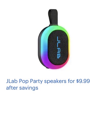 JLab Pop Party speakers for $9.99 Bestbuy.com
