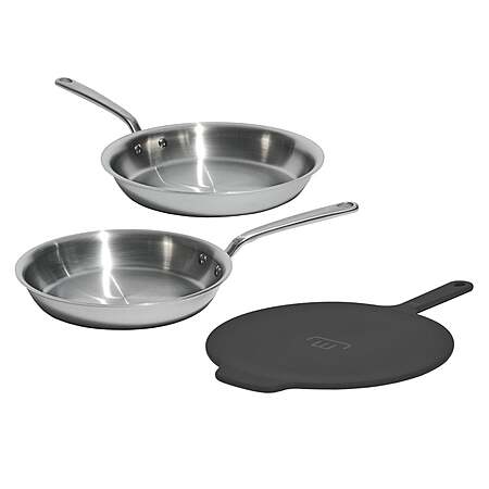 Made In 3-piece 5-ply Stainless Fry Pans with Universal Lid $169.99 Free Shipping Costco.com