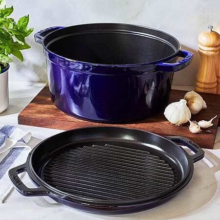 Staub 7-Quart Cast Iron Braise and Grill $199.99 Dark Blue or Green Free Shipping Costco.com
