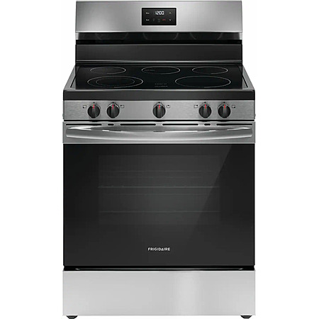 Frigidaire - 30 in. Wide 5 elements 5.3 Cu ft. Freestanding Electric Range with Quick Boil Element - Stainless Steel $579.99 Bestbuy.com