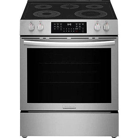 Frigidaire - Gallery 30 in. Wide 5 elements 5.3 Cu. Ft. Slide-In Electric Total Convection Range with Air Fry and Steam Clean - Stainless Steel $949.99 Bestbuy.com