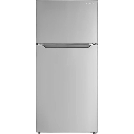 Insignia™ - 28 in. Wide 14.2 Cu. Ft. Top-Freezer Refrigerator with ENERGY STAR Certification -Stainless Steel $419.99 Bestbuy.com