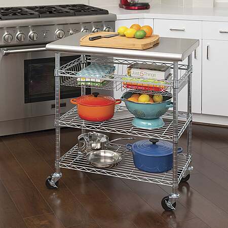 Seville Classics Stainless Steel Kitchen Cart $99.99 free shipping Costco.com