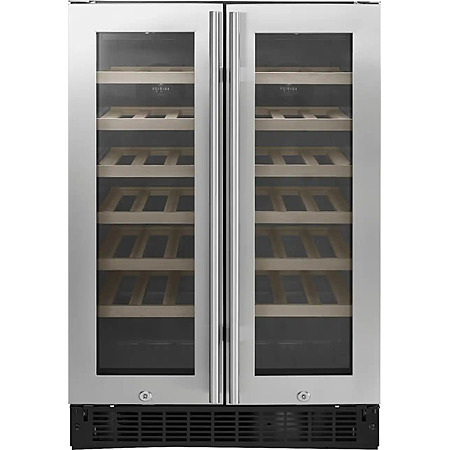 Insignia™ - Dual Zone Wine and Beverage Cooler with Glass Doors - Stainless Steel $599.99 Bestbuy.com