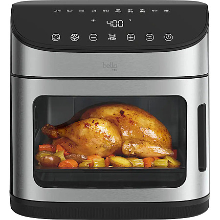 bella PRO - 12.6-qt. Air Fryer Oven: Air Fry, Roast, Broil, Bake, Dehydrate, Toast, Rotisserie + Keep Warm, Reheat & Pizza Functions - Stainless Steel $69.99 Bestbuy.com