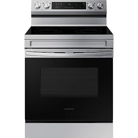 Samsung - 30 in. Wide 5 Elements 6.3 cu. ft. Freestanding Electric Range with Rapid Boil, WiFi & Self Clean - Stainless Steel $599.99 Bestbuy.com