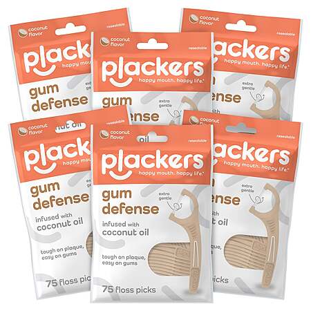 Plackers Gum Defense Infused with Coconut Oil Floss Picks, 75-count, 6-pack $9.99 free shipping Costco.com