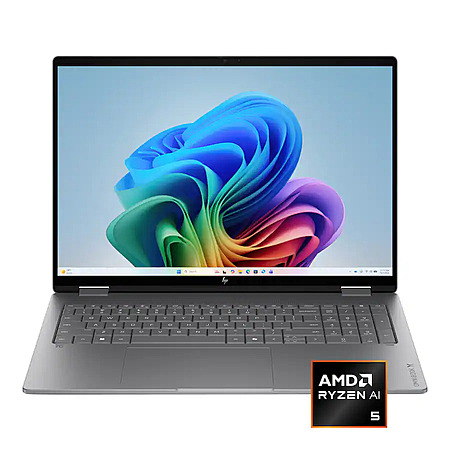 HP - OmniBook X Flip 2-in-1 - 16" 2K Touchscreen Laptop - AMD Ryzen AI 5 430 (2026) - 16GB Memory - 512GB SSD - Copilot+ PC - Meteor Silver $649.99 Bestbuy.com
