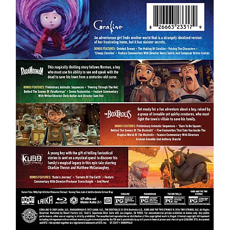 The Ultimate Laika Collection (Coraline / ParaNorman / The Boxtrolls / Kubo and the Two Strings) [Blu-ray] $20.95 Amazon.com