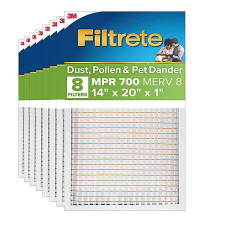 Filtrete Air Filter 1”, MPR 700 MERV 8, Dust, Pollen and Pet Dander Filter, 8-pack $45.99 Free Shipping Costco.com