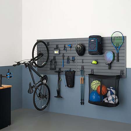 TRINITY 24 Sq Ft Modular Slatwall 19-piece Accessory Set $169.99 Gray or White free shipping Costco.com