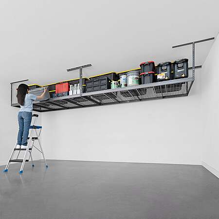 SafeRacks Super Duty 4 ft x 8 ft Overhead Garage Storage Rack and Accessories Kit, 2-pack $259.99 gray or white free shipping Costco.com