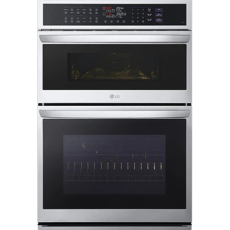 LG - 30-in Wide Smart Built-In Electric Convection Combination Wall Oven with Microwave and Steam Sous Vide - Stainless steel Bestbuy .com