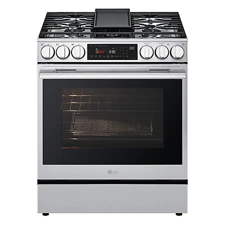 LG - 30-in Wide 6.3 Cu. Ft. Slide-In Gas True Convection Smart Range with 5 Burners, Air Fry, and Flex Control Knobs - Stainless Steel $1299.99 Bestbuy.com