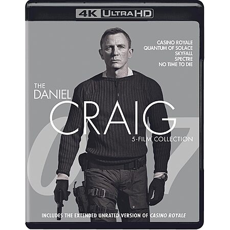 Daniel Craig James Bond 5-Film Collection (4KUHD + BD) $42.49 Amazon.com