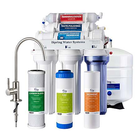 iSpring 6-Stage Alkaline Reverse Osmosis Water Filtration System and Faucet