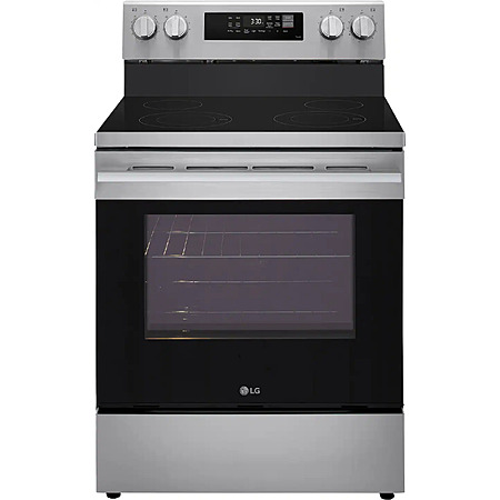 LG - 30-in Wide 6.3 Cu. Ft. Freestanding Electric Convection Smart Range with 4 Elements, Air Fry and WideView Window - Stainless Steel $599.99 Bestbuy.com