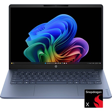 HP - OmniBook 3 - 14" 2K OLED Laptop - Snapdragon X (8-Core CPU) - 16GB Memory - 256GB SSD - Copilot+ - 41+ Hrs Battery Life¹ - Starlit Blue $499.99 Bestbuy.com