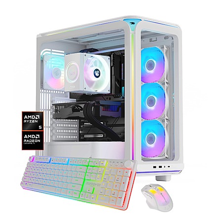 iBUYPOWER - Element Gaming Desktop PC-AMD Ryzen 5 8400F 2024 AMD Radeon RX 6500XT 4GB 16GB DDR5 RGB 1TB NVMe SSD Storage - White $969.99 Bestbuy.com