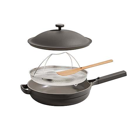 Our Place 4-piece Ceramic Nonstick 12.5” Family Sized Always Pan with Steamer $99.99 Dark Grey, Beige or Blue free shipping Costco.com