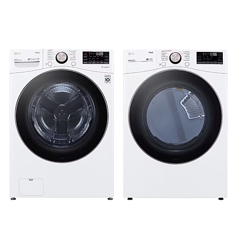 Package - LG - 4.5 Cu. Ft. High-Efficiency Stackable Smart Front Load Washer with Steam and Built-In Intelligence and 7.4 Cu. Ft. Stackable Smart Electric Dryer $1797.98 Bestbuy.co