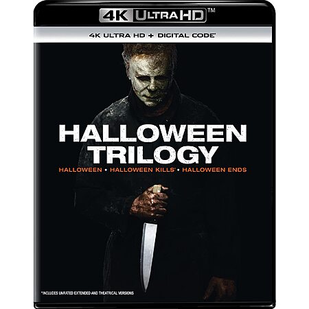 Halloween Trilogy (Halloween / Halloween Kills / Halloween Ends) - 4K Ultra HD + Digital [4K UHD] $29.99 or Blu Ray + Digital $15.99 Amazon.com