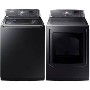 Samsung Samsung Black Stainless Top Load Washer/Dryer Pair (WA52M7750AV & DVE52M7750V) - $1099