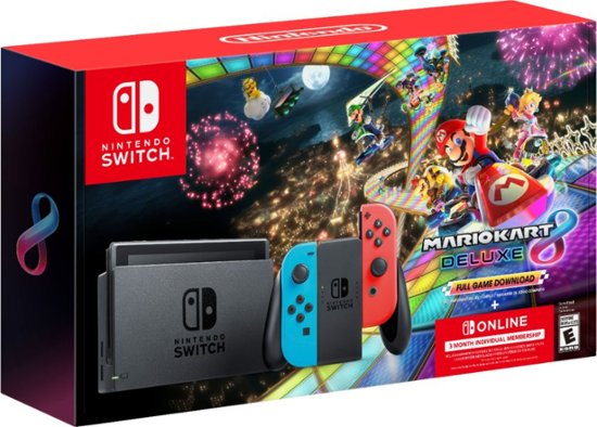 $299.99 Nintendo Switch (Neon), Mario Kart 8 Deluxe, 3 Months Online - Best Buy (Nov 22)