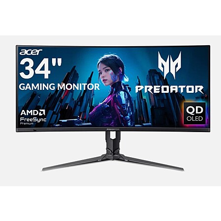 Acer Predator X34 QD-OLED 34" Gaming Monitor UWQHD 175Hz .1ms G-SYNC Refurbished $499.99