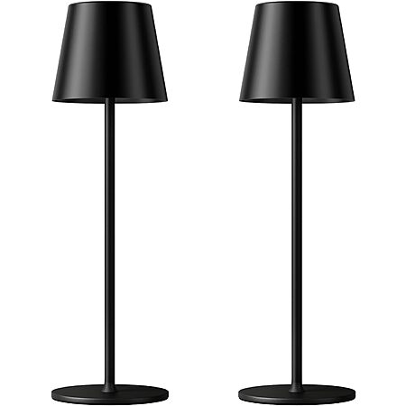 Prime Members: 2-Pack 5000mAH Cordless Rechargeable Table Lamp (Black) $14 & More + Free Shipping