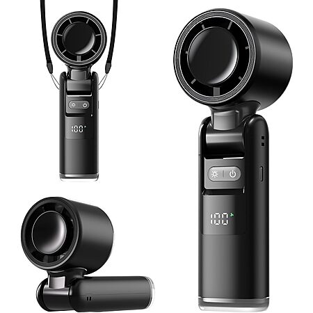 Lerat 4000mAh 3-in-1 Portable Handheld Turbo Fan w/ LED Display & Flashlight $5.95