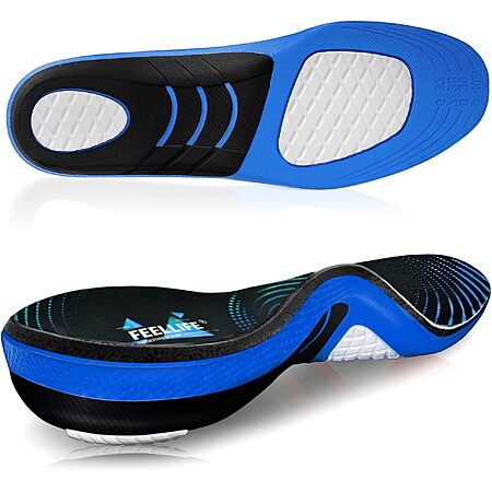 FEELLIFE Plantar Fasciitis Relief Arch Support Gel Shoe Insoles $13
