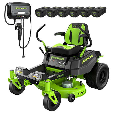 42" Greenworks Pro 80V CrossoverZ Zero Turn Mower + 6x 6Ah Batteries + Wall Charger